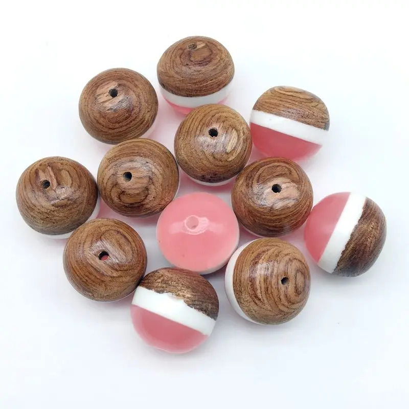 Матовые бусины из натурального полистоуна с деревянными бусинами необычные