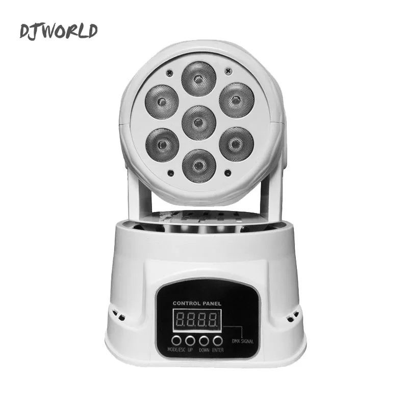 Высокое качество LED Мини Moving Head Wash Light 7X12W RGBW 4in1 Heads DMX сценический свет стробоскоп DJ