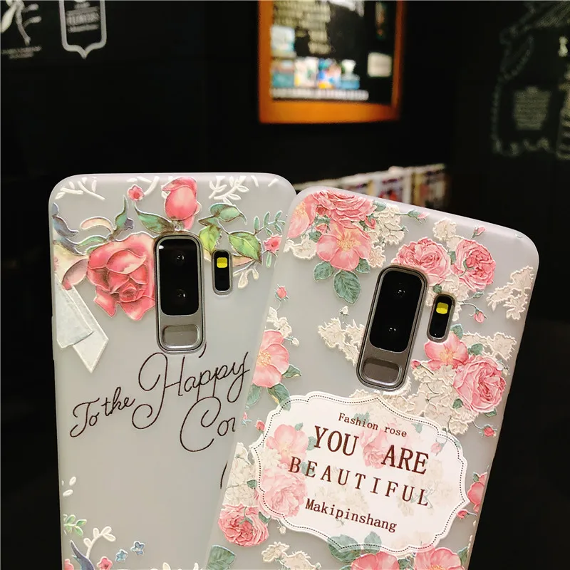 KISSCASE Girly Flower Phone Case For Samsung Galaxy S9 S8 Plus A3 A5 A7 J3 J5 J7 2017 A8 2018 S7 Edge Note 9 Soft TPU Coque |