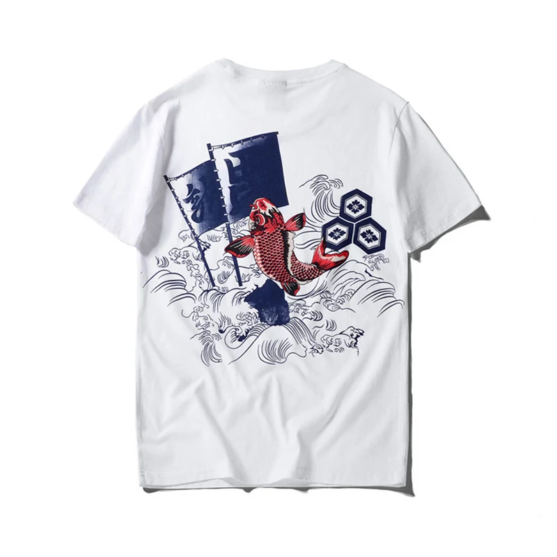 

Nice New Brand Chinese Style Fish Printed Men T-shirts Short Sleeve Cotton Casual Vogue Tops Male TShirt Fashion Clothes Tees
