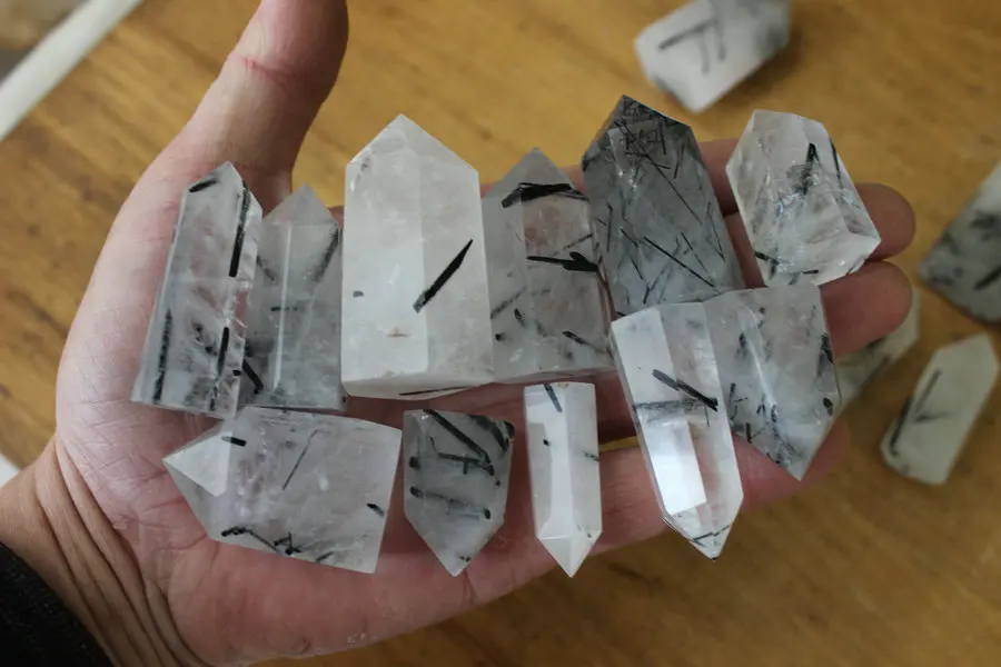 10 шт. маленькие натуральные черные волосы|healing point|healing quartz crystalshealing crystal |