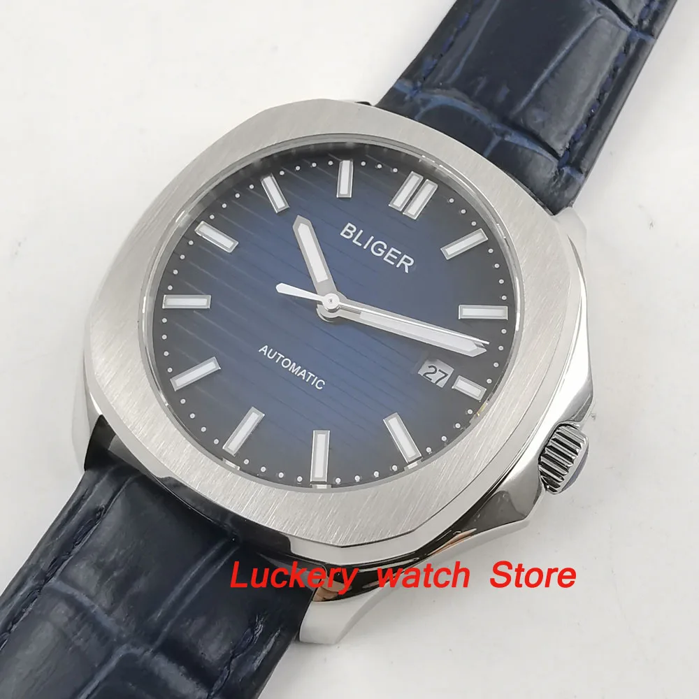 Мужские светящиеся часы с синим циферблатом 39 мм|Мужские механические часы| |