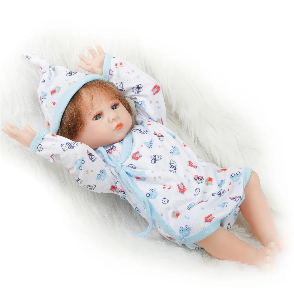SanyDoll 20 дюймов 50 см силиконовые куклы для новорожденных Реалистичная кукла синее