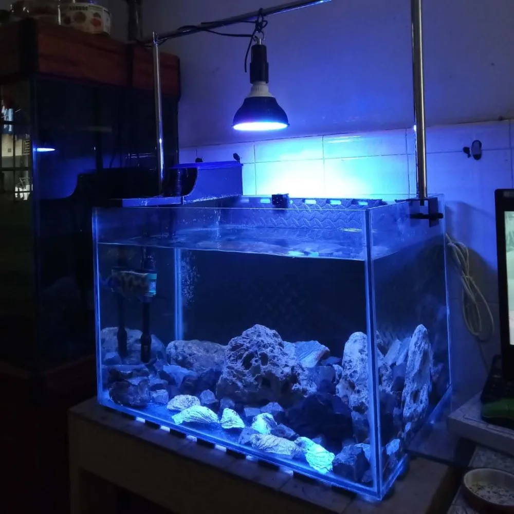 Black spotlight LED Aquarium light led pet Lighting fish tank lamp plant bulb 50/54W for saltwater marine coral reef sump algae