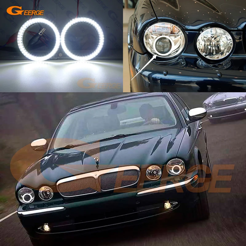 Для Jaguar XJ XJ6 XJ8 X350 X358 2003-2009 smd комплект светодиодов «глаза ангела» Дневной светильник отличное Ультра яркое освещение DRL