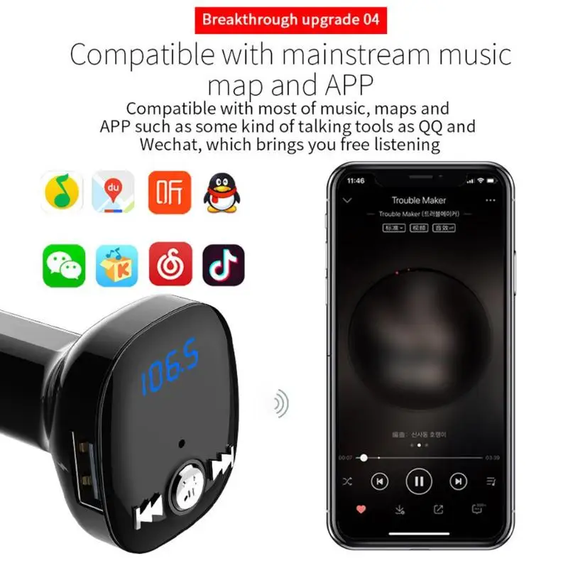 Универсальный BC40 Bluetooth 4 2 fm передатчик Новый беспроводной модулятор