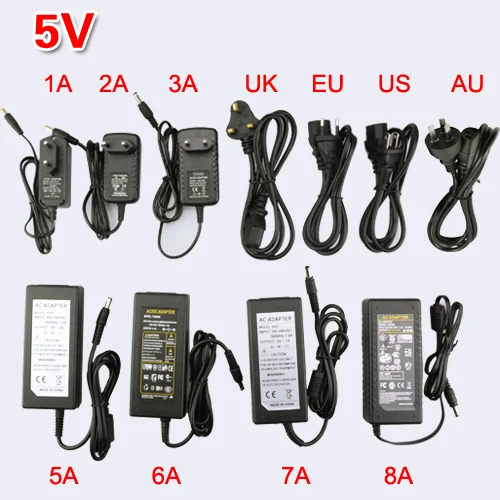 DC Светодиодный источник питания зарядное устройство трансформатор адаптер 5 в