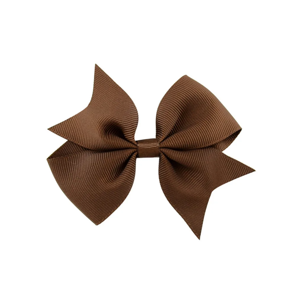 

20pcs 3.5" High Quality Wholesale Boutique Solid Color Duckbilled Girls Clip Grosgrain Ribbon Bowknot Hair Accessories