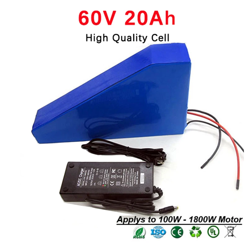 60V 20Ah 1000W электрический велосипед батарея E скутер Треугольник комплект литий