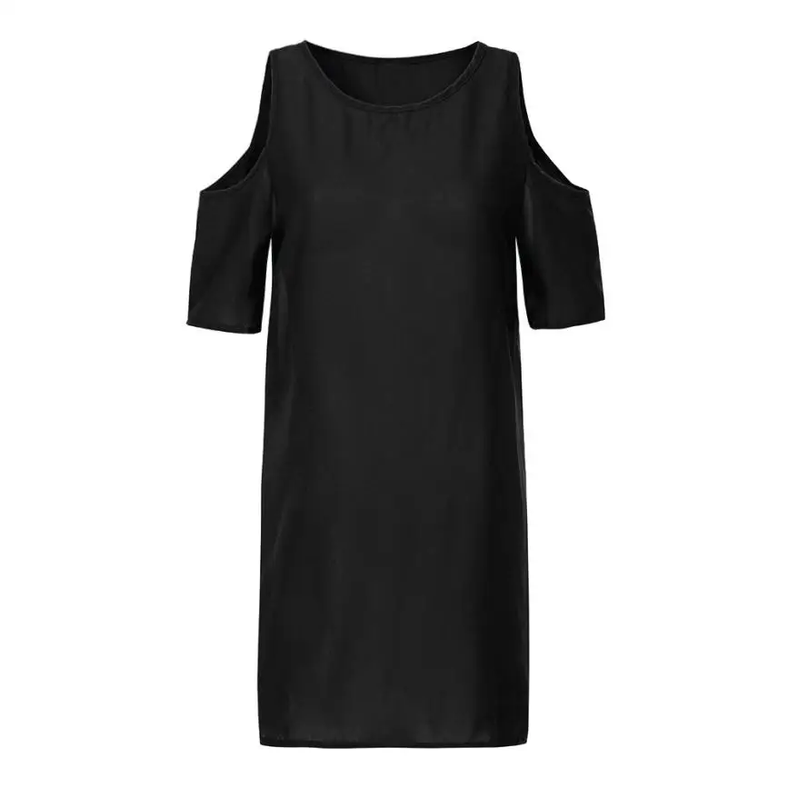 2018 Новый off плечи Повседневные платья Для женщин летние свободные SolidSundress мини