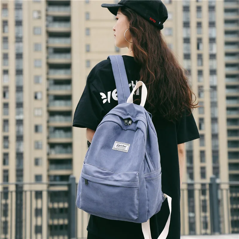 Cute Student Cotton Fabric Backpack Women School Bags For Teenage Girls Harajuku Backpacks Ladies Kawaii Luxury Female Book Bag