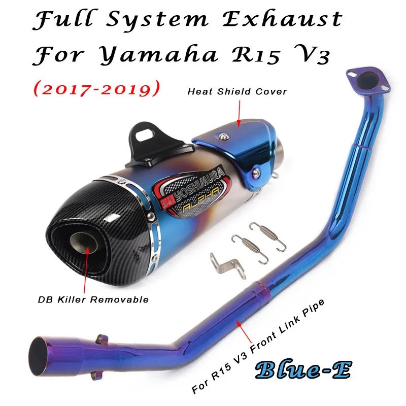 Полная система выхлопных газов для YAMAHA R15 V3 2017 2018 2019 дБ убийца съемные трубы с