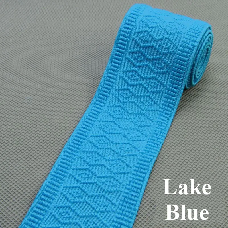 lake blue Meetee 4 метра 50 мм ширина резинки красочный узор DIY ремесла швейное платье с поясом брюки ручной работы аксессуары AP584 - Цвет: lake blue