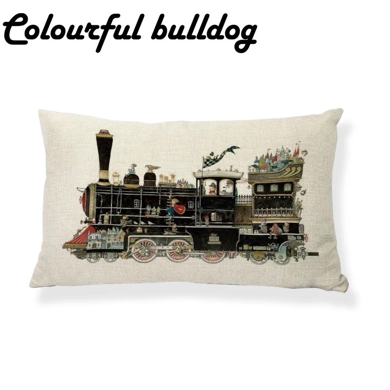 Наволочка для подушки 17 дюймов со съемным поездом|cushion cover|cushion cover wholesalecushion cartoons |