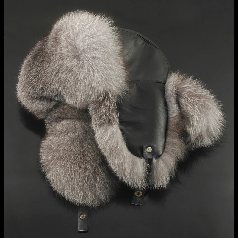 Мужские шапки с натуральным лисьим мехом знаменитый бренд зимняя теплая