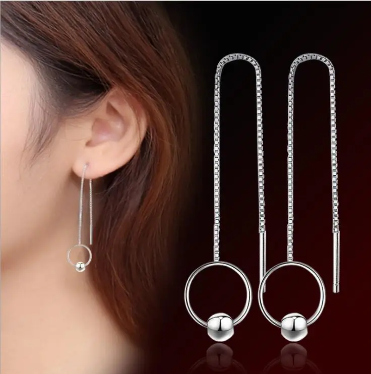 Новинка 2017 модные женские серьги круглые жемчужные длинные с кисточками