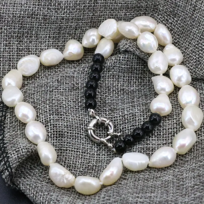 

Оптовая цена, Пресноводный Жемчуг, ювелирное ожерелье для женщин, натуральный жемчуг, нерегулярные 10-12 мм, бусы, ожерелья, 18 дюймов, B3399