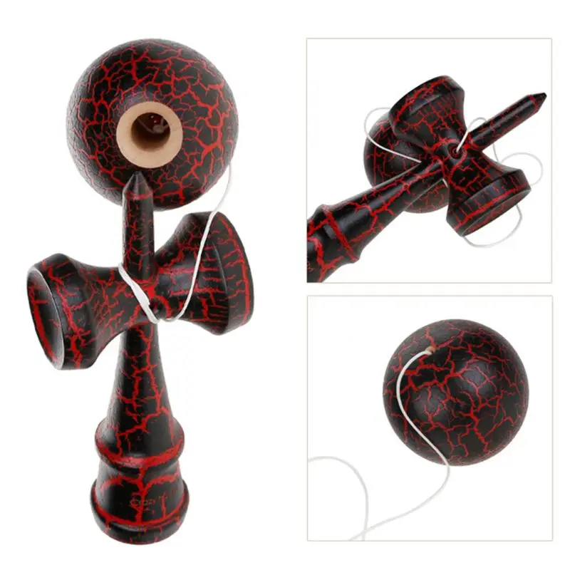 Деревянные шары Kendama, балансирующие игрушки, красочные трещины, поверхность из бука, для детей и взрослых, для активного отдыха, для снятия стресса