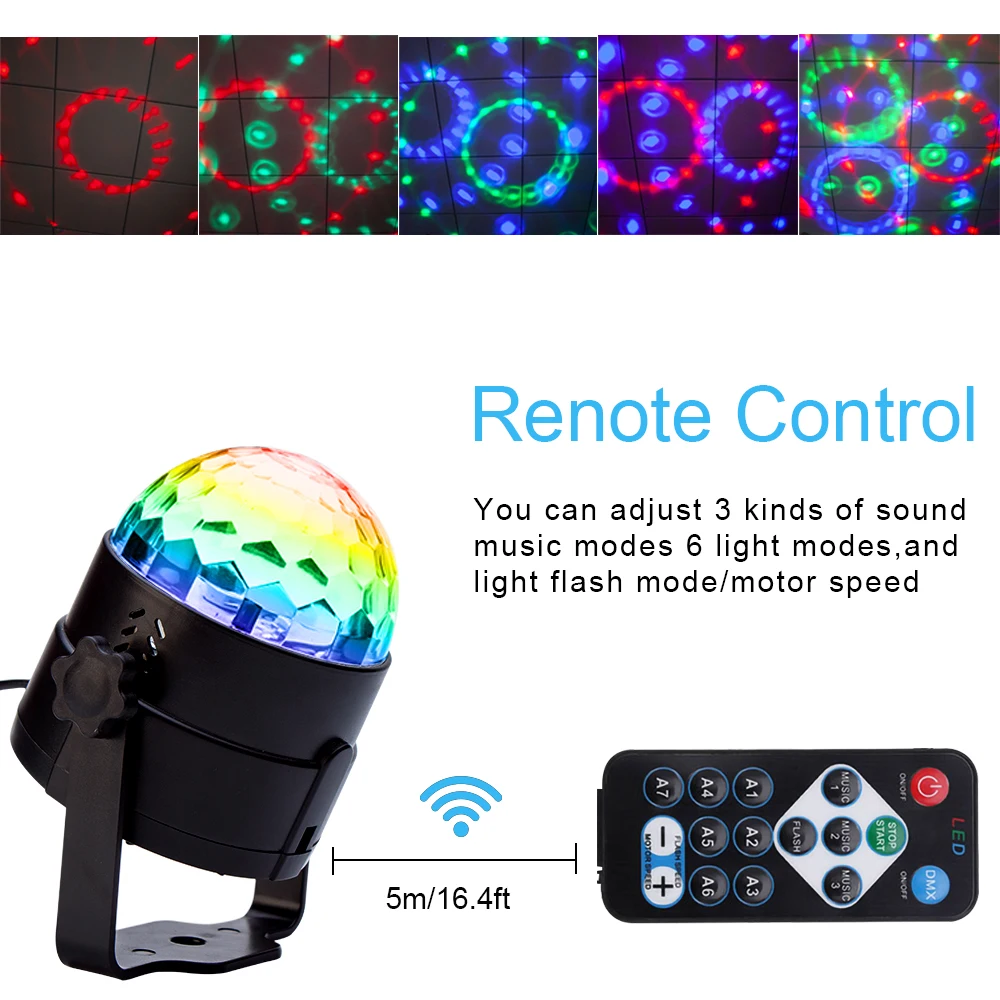 7 видов цветов DJ диско шар Lumiere 3 Вт звуковая активация лазерный проектор RGB