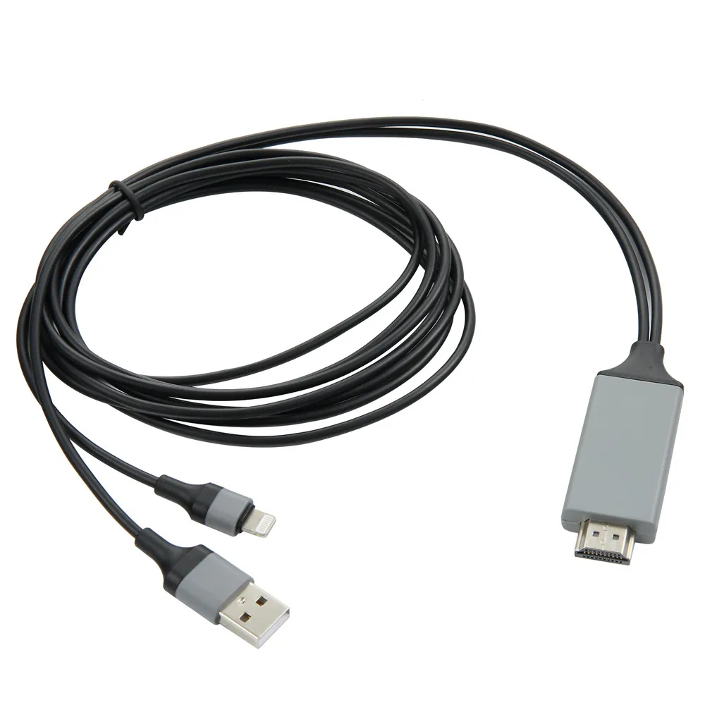 Кабель для адаптера Lightning HDMI USB кабель 1080P HDTV аудио адаптер смарт конвертер iPhone X XR