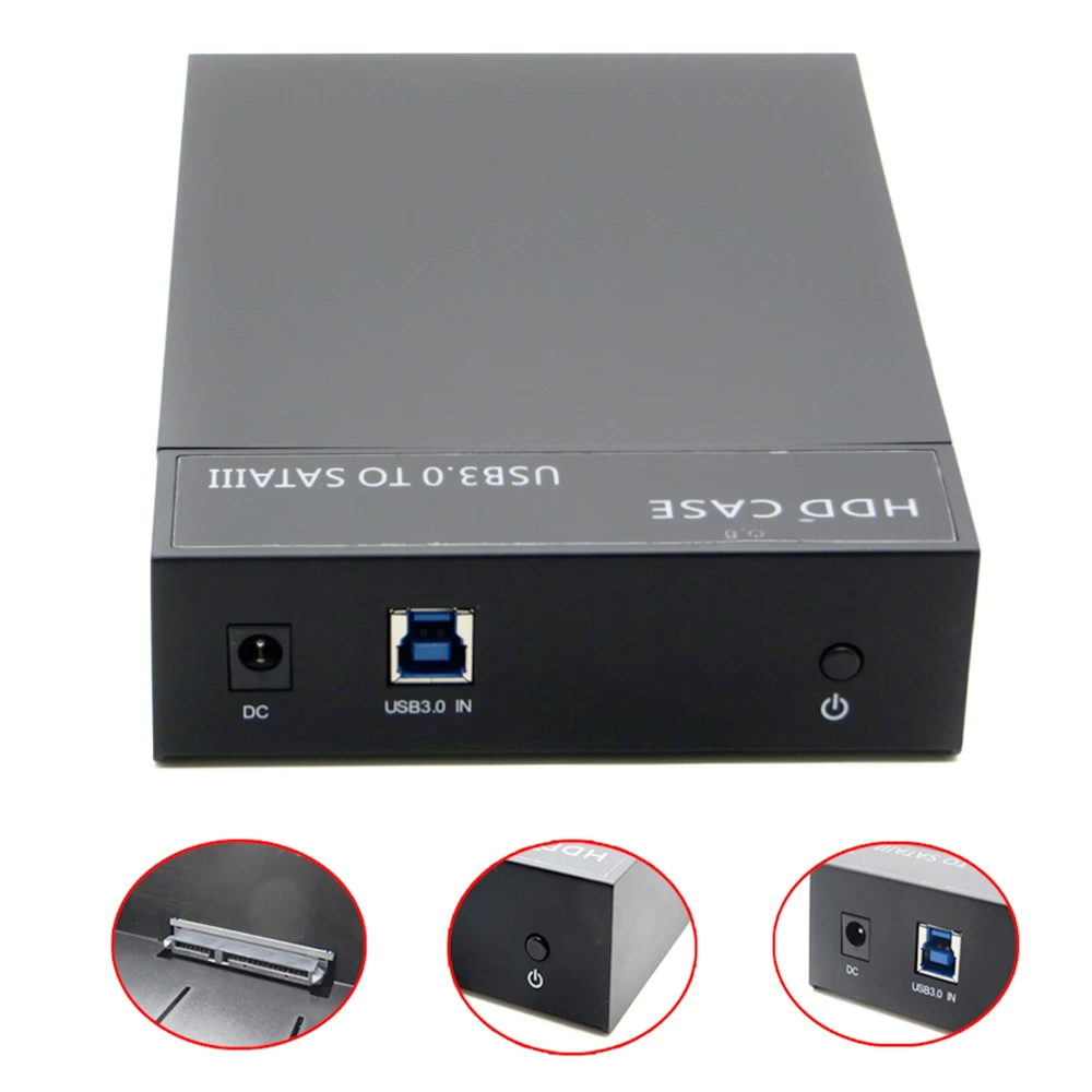 Черный корпус для внешнего жесткого диска SATA USB 3 0 2 5 дюйма | Электроника