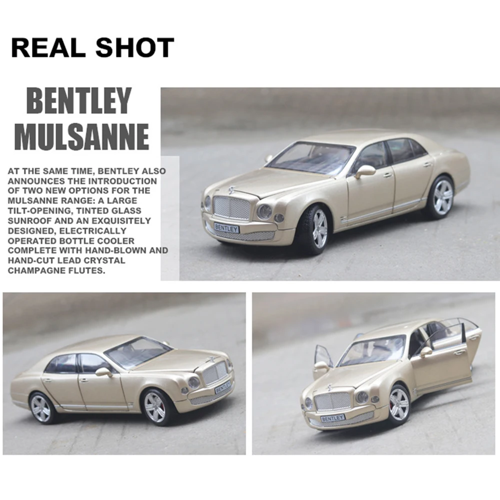 1:24 Mulsanne музыкальная с подсветкой машина Diecasts игрушечный транспорт Горячая колесная модель автомобиля с автомобилем Горячая дверь колеса может быть открытая игрушка