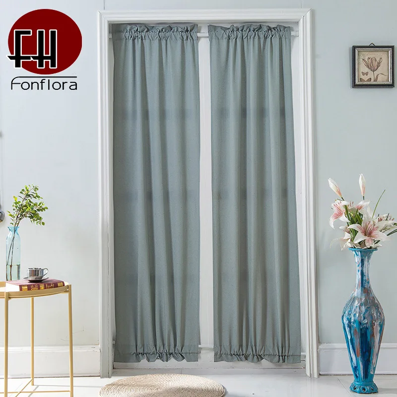 Solid Short Curtains For Living Room Blackout French Kitchen Home Decor Finished Single Panel Window Cortinas | Дом и сад