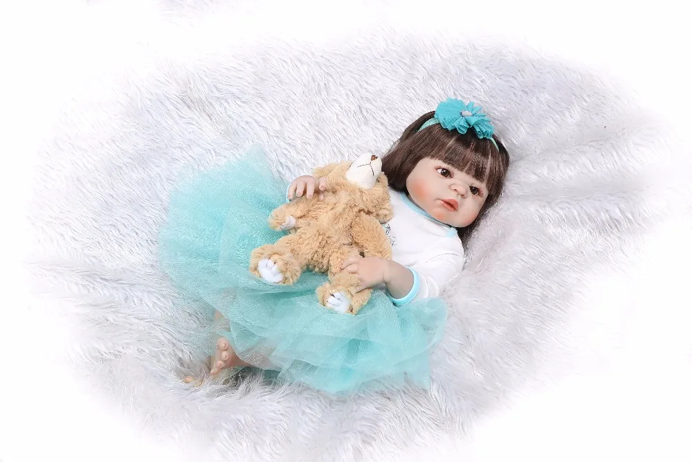 NPK New Born Baby Girl Doll Toy 23'' Realistic Reborn Dolls Silicone Vinyl Full Body Alive bebe Boneca Reborns | Игрушки и хобби