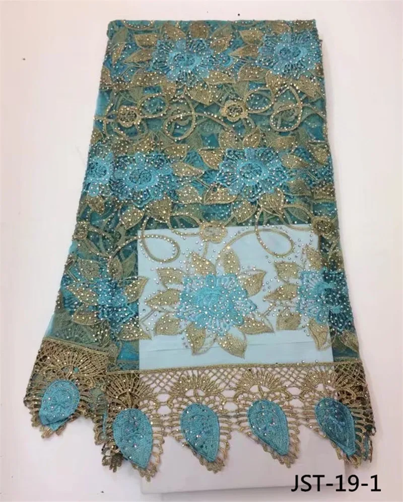 High quality african french tulle lace fabric with charming stones 2017 embroidery flower pattern net for dress JST-19 | Дом и сад