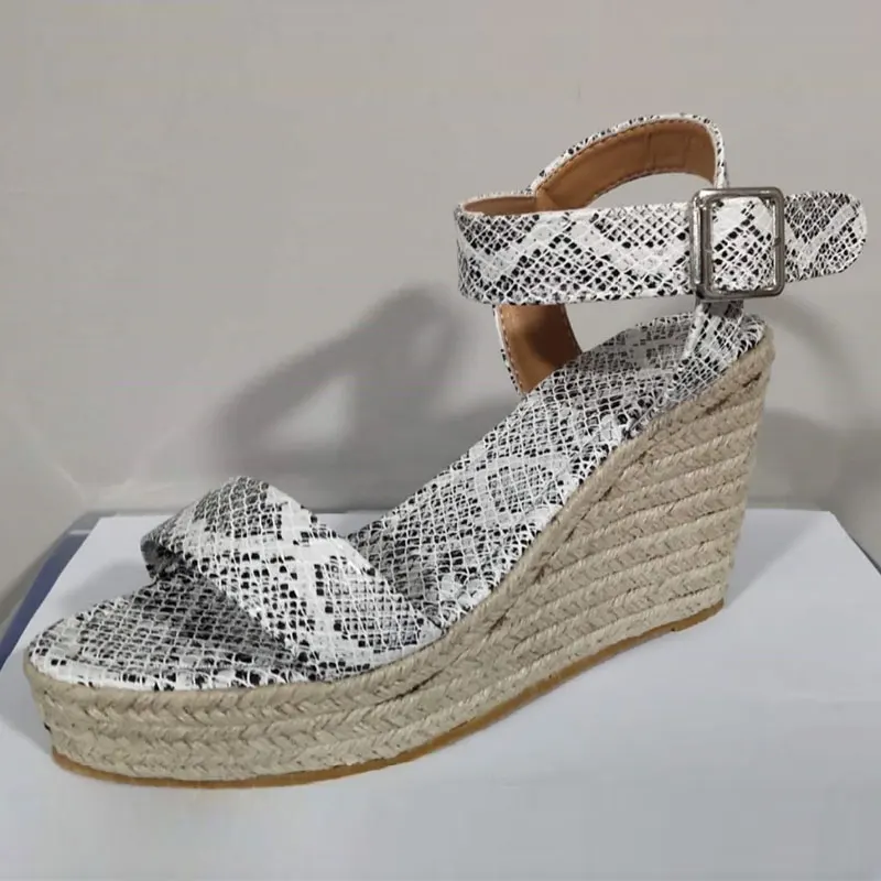 Летние босоножки на очень высокой танкетке женские сандалии с открытым носком