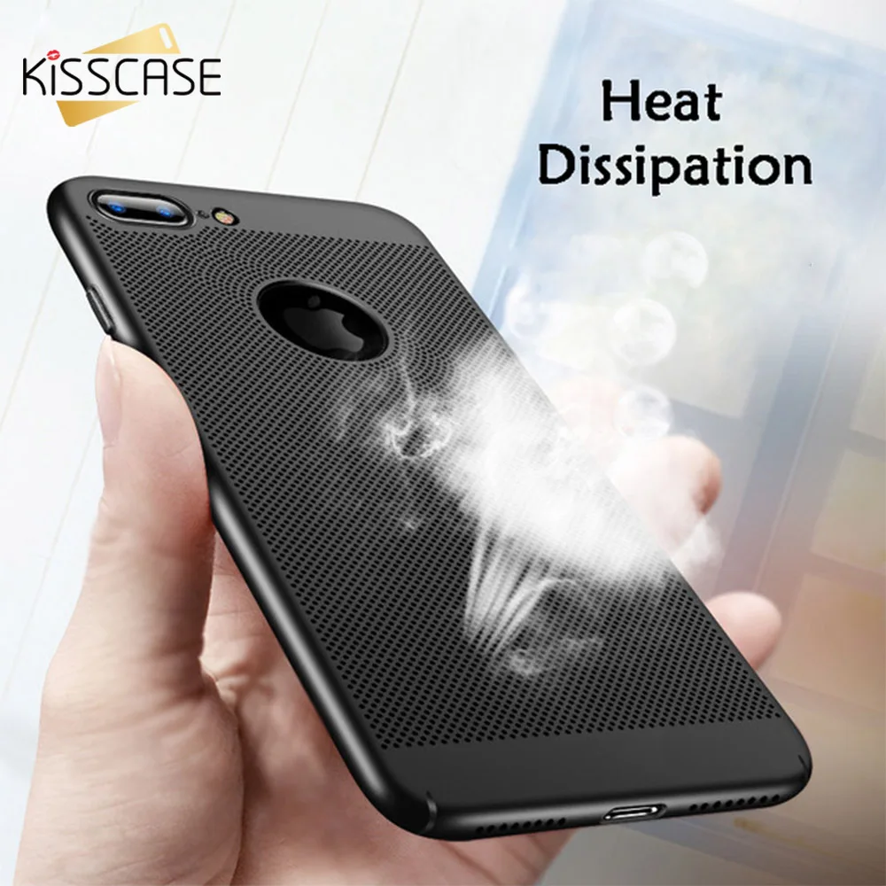 KISSCASE Hollow Breathable Case For iPhone 6S 6 7 8 X Plus Abstract Heat Dissipation Phone Shell 5S 5 SE Cover Capa |