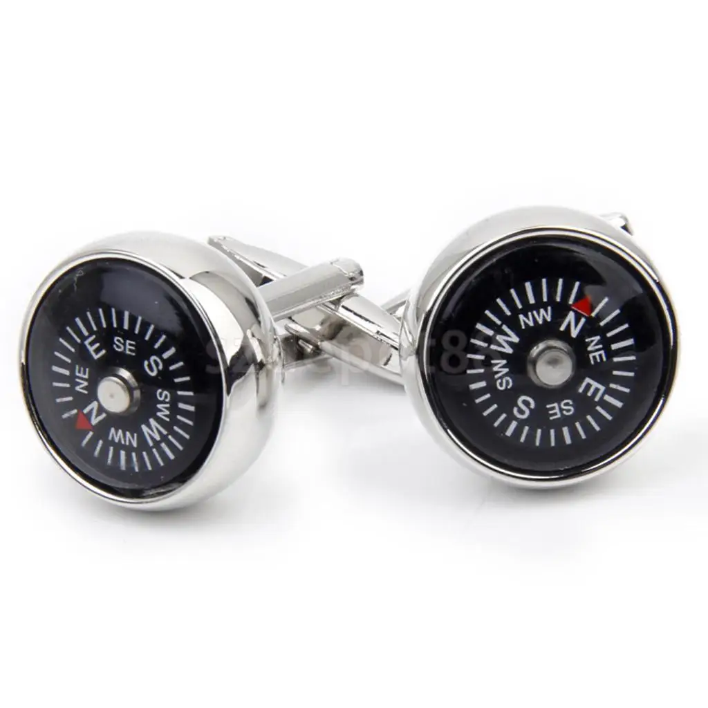 Запонки с компасом запонки в винтажном стиле серебристый оттенок|cufflink cuff|compass
