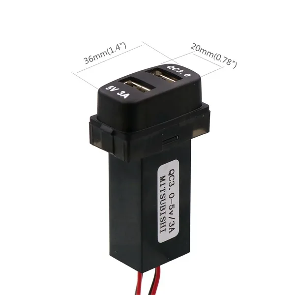 MITSUBISHI Автомобильное зарядное устройство USB с двумя портами usb и быстрой зарядкой QC 3,0 для смартфонов для Honda civic CR-V - Название цвета: MITSUBISHI