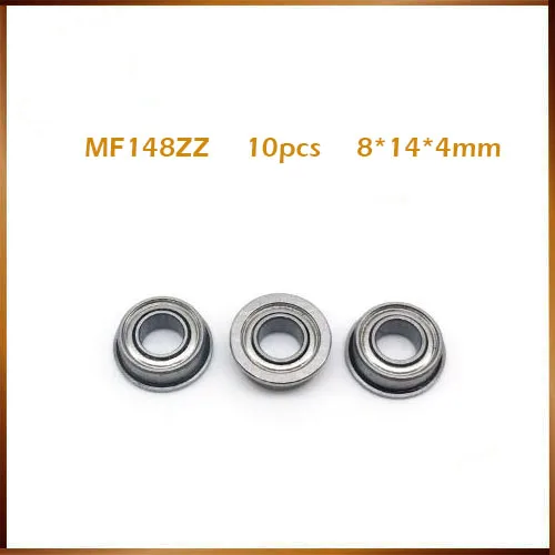 Подшипник фланцевый MF148ZZ, 8x14x4 мм, ABEC-1 ( 10 шт.), Миниатюрный фланцевый MF148 Z ZZ, шариковые подшипники