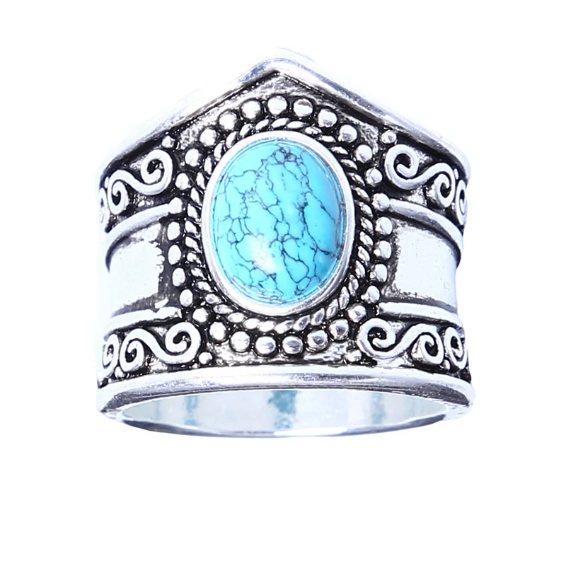 Женское Винтажное кольцо с лунным камнем и черным ониксом в стиле ретро высокое