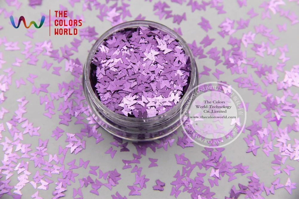 

TCJ110 Pearlescent Wisteria Colors Butterfly shape 3.0MM Size Glitter for nail Art nail gel makeup or DIY decoration