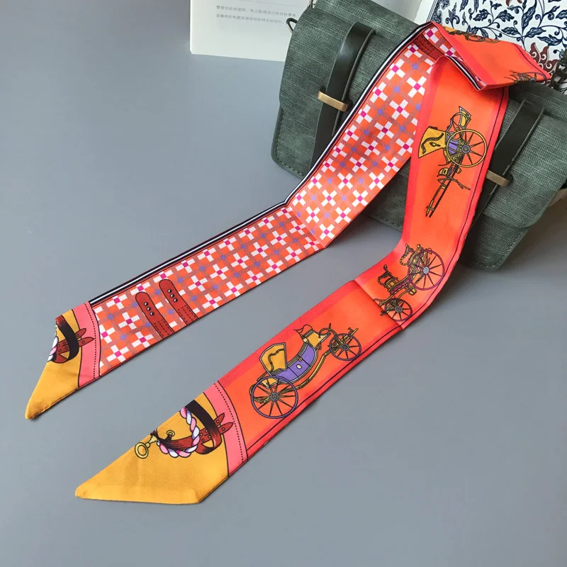 Женский Узкий Шелковый шарф модный ошейник каретка стильное