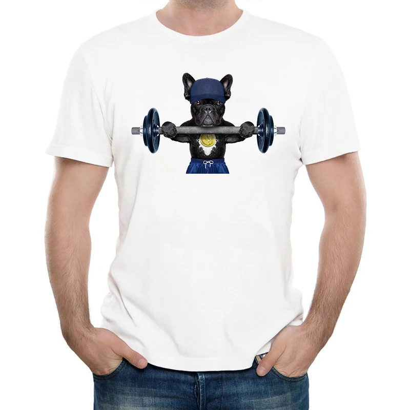 2018 новейшая мода печатных Тяжелая атлетика Мопс Дизайн Футболка с принтом модные