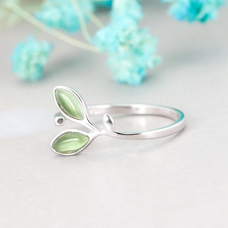 Новинка оптовая продажа серебряное кольцо с регулируемым размером зелеными