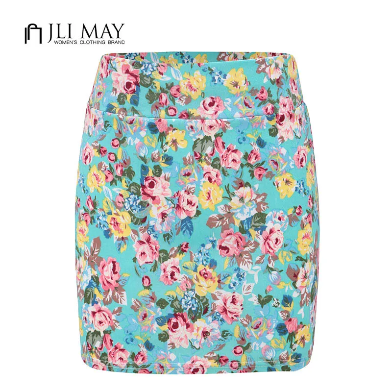 Мини юбка карандаш JLI MAY женская с цветочным принтом винтажная офисная одежда