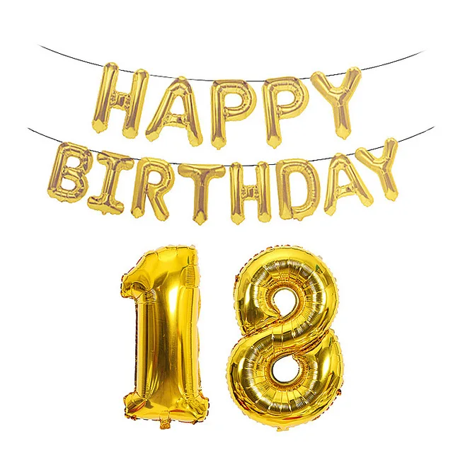 Светло-желтый 1 комплект 16 дюймов с надписью Happy birthday шар 18 21 30 40 50 60 день рождения украшения для взрослых розовое золото воздушный шар из фольги вечерние Globos - Цвет: Светло-желтый