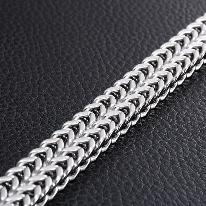 Браслет-цепочка Figaro мужской 2 ряда квадратных плетеных браслетов из литой