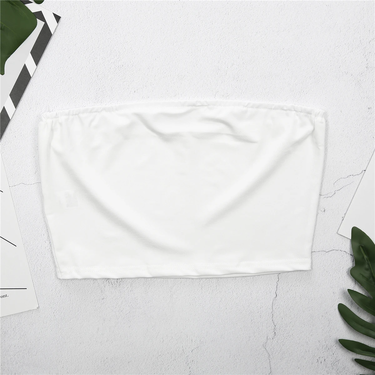Фото Sexy Women Boob Tube Strapless Stretch Vest Bra Tops Ruffled Pullover Underwaist Solid Tank Женская одежда Sexy Women Boob Tube Strapless Stretch Vest Bra Tops Ruffled Pullover Underwaist Solid Tank Женская одежда