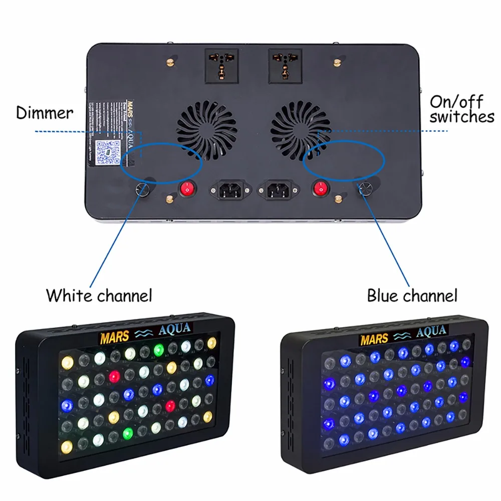 4PCS Marshydro Dimmable 165w LED Aquarium Lighting Full Spectrum for Reef Coral Marine Growing Light Plants |