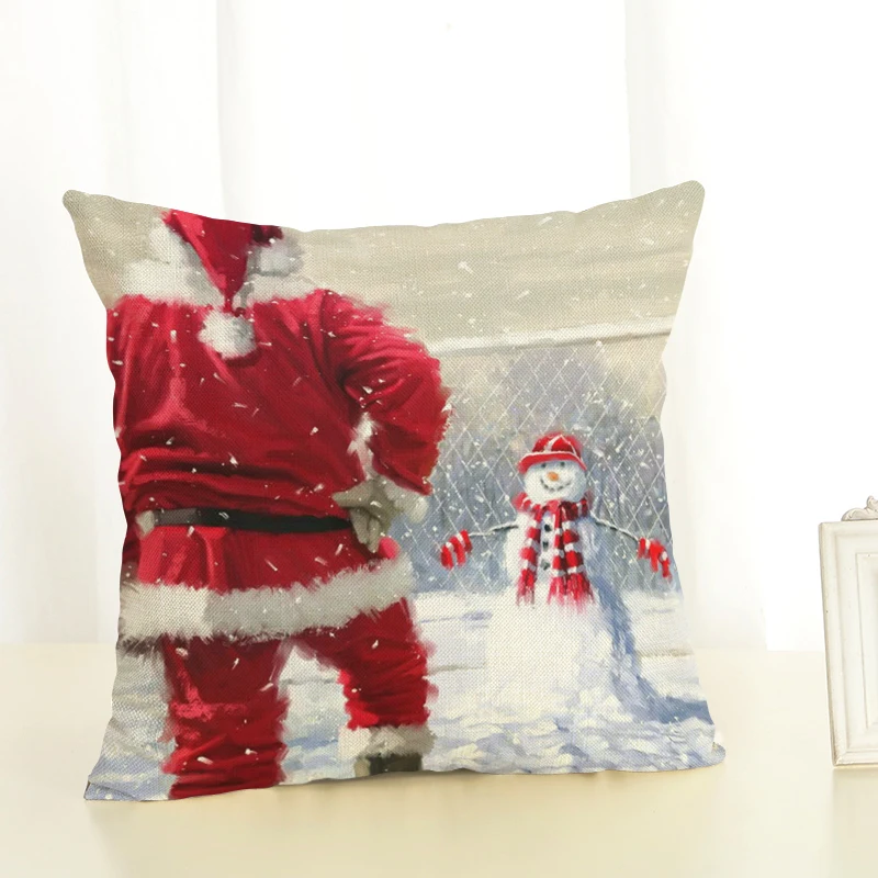 Рождественская наволочка Санта Клаус Печать счастливый день радость подарки на