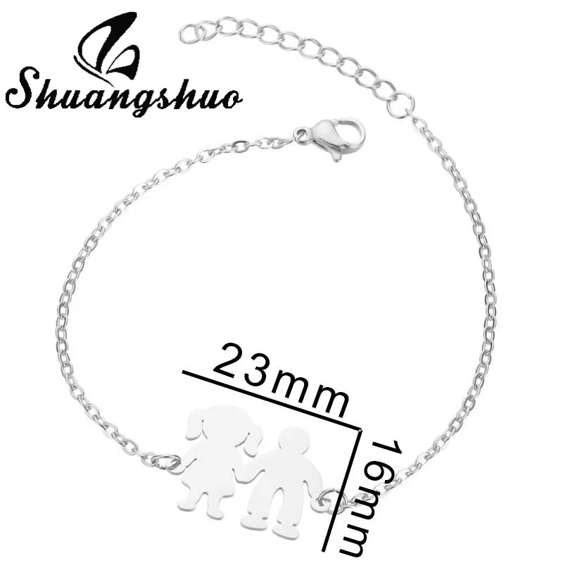 Bracelet SL259 Shuangshuo браслеты с сердечками из нержавеющей стали для пары Moon Star золотая цепочка ювелирный браслет женские свадебные подарки pulsera - Окраска металла: Bracelet SL259