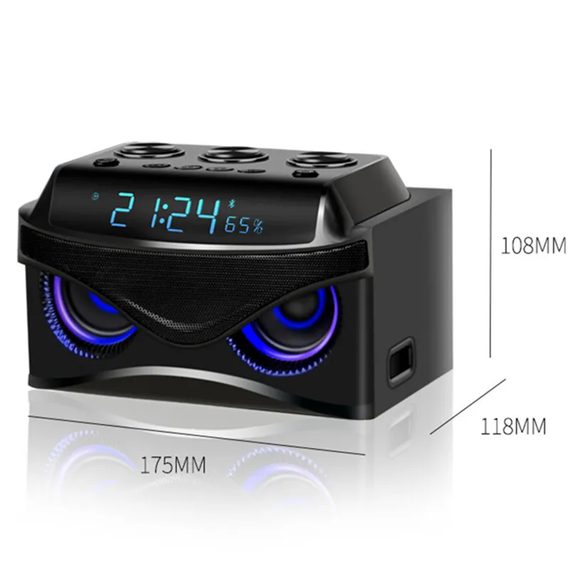 2,1 Bluetooth звуковые часы с будильником, стерео динамик для звонков, FM радио, TF карта, U диск, mp3-плеер, портативный сабвуфер, AUX, USB, медиа-машина