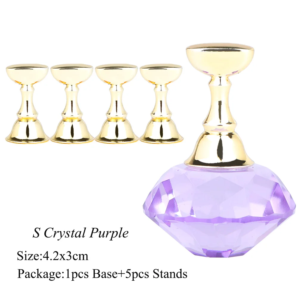 S Crystal Purple 1 шт. магнитная выставочная полка акриловый кристалл дисплей стенд ложный дизайн ногтей советы практика обучение держатель маникюрный салон инструмент JI741 - Цвет: S Crystal Purple