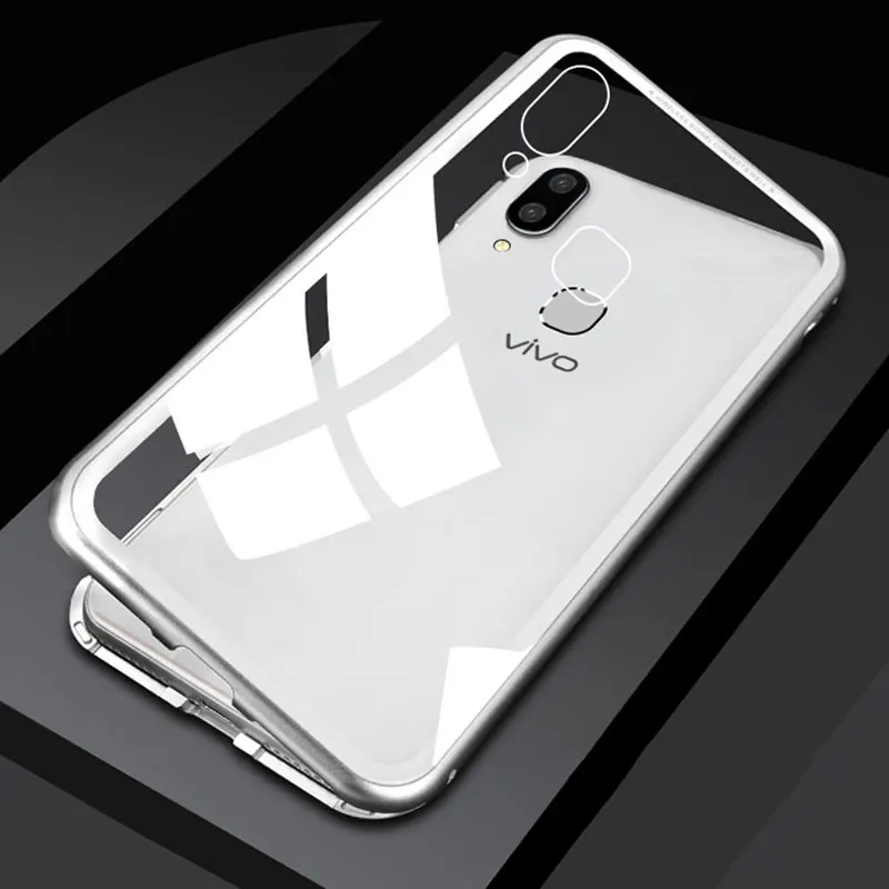 Магнитная чехол для VIVO NEX Y85 случае металлическая крышка из закаленного Стекло