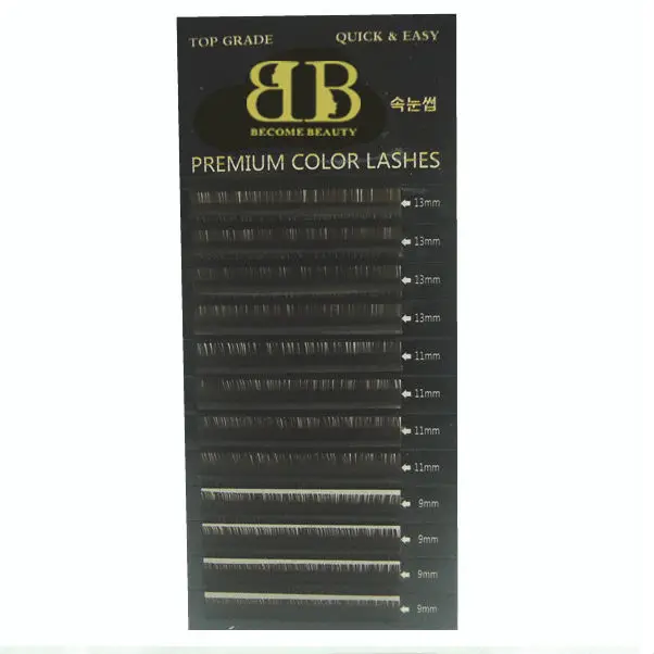 Супер качество коричневого цвета смешанные length9mm 11 мм 13 лоток ресниц|tray lash|lash